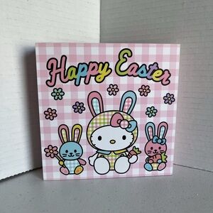 Sanrio Hello Kitty Pastel Bunny Easter Sign - Pink Gingham -H